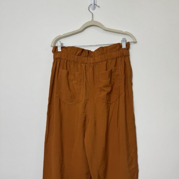 MADEWELL Dunaway Paperbag Pants Size M High Waist Belted Golden Pecan - Picture 6 of 7